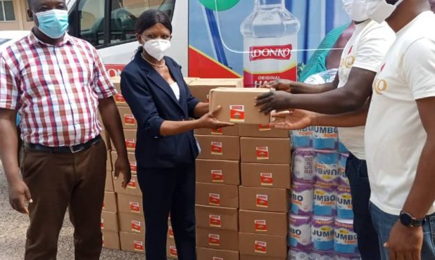 ADONKO BITTERS DONATES DOZENS OF SANITIZERS, FACE MASK ETC TO TTH TOWARDS THE FIGHT OF COVID-19