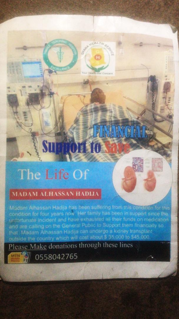 Donate To Save A Life: Madam Hadija Is Dying With A Kidney Disease And Needs Over GHc45, 000 For A Surgery To Survive Death