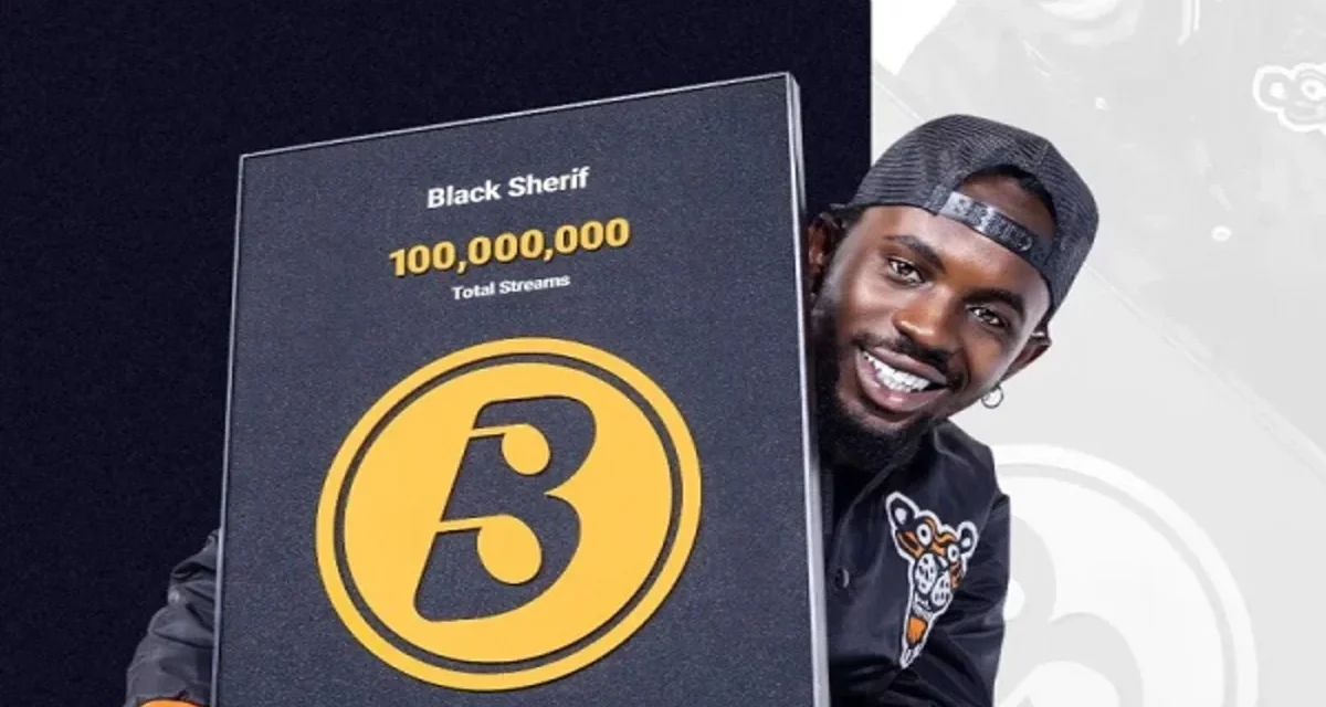 Black Sherif Receives Golden Club Plaque for 100M+ Streams on Boomplay