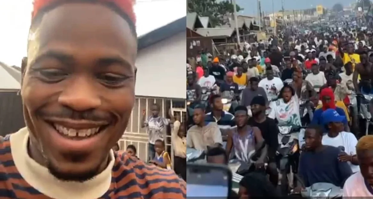 (Watch) Thousands mob Maccasio as he goes floating ahead of Glory album launch