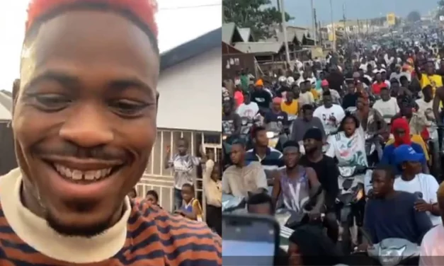 (Watch) Thousands mob Maccasio as he goes floating ahead of Glory album launch