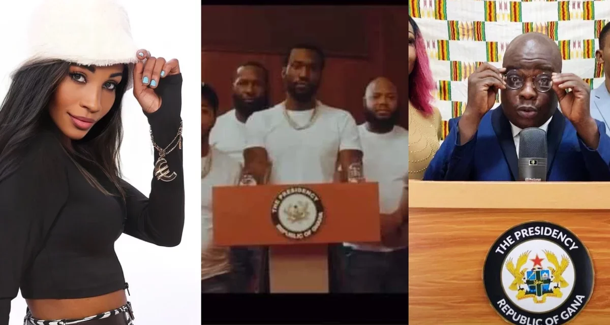 Wicked Queen J reacts to Meek Mills video at the jubilee house; Request to Feature the president on ‘Ayew’ video