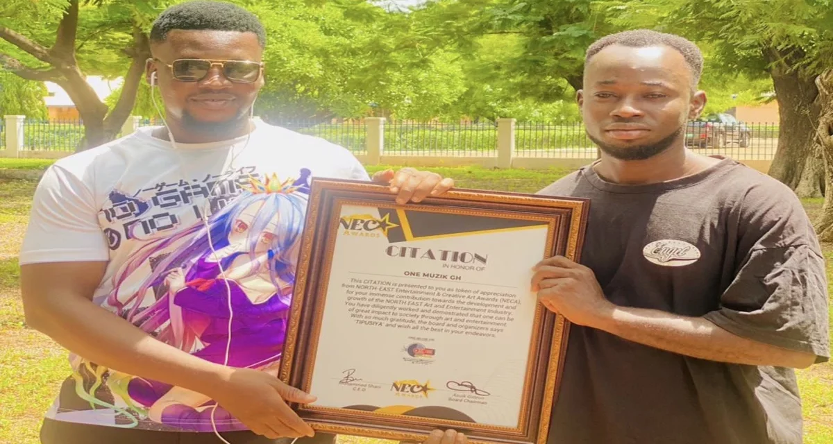 Gh Blinks Acknowledged with an Honorary Citation for OneMuzikGh.Com’s Impact on North-East Entertainment