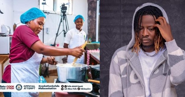 Video: Fancy Gadam Surprised Chef Faila in Her Guinness World Record Cooking Marathon with a Performance.