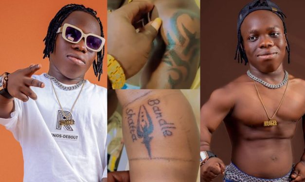 Video: Shatta Bandle Unlocks a New Tattoo Worth Millions of Cedis.