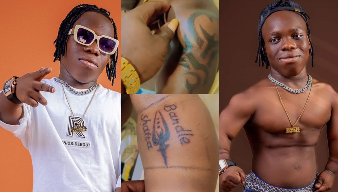 Video: Shatta Bandle Unlocks a New Tattoo Worth Millions of Cedis.