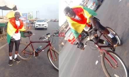 BOLD RIDE FOR A NEW DAWN: unemployed graduate rides from Tamale to Accra in honor of Mahama’s victory.