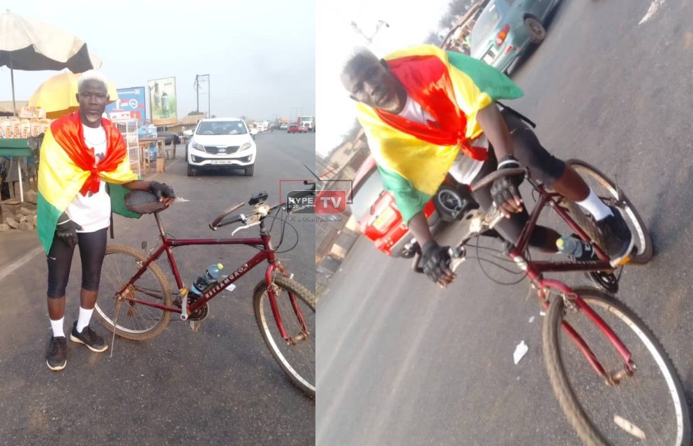 BOLD RIDE FOR A NEW DAWN: unemployed graduate rides from Tamale to Accra in honor of Mahama’s victory.