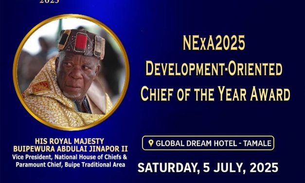 Buipewura Jinapor to Be Honoured at NExA 2025 as Development-Oriented Chief of the YearTamale, Ghana.