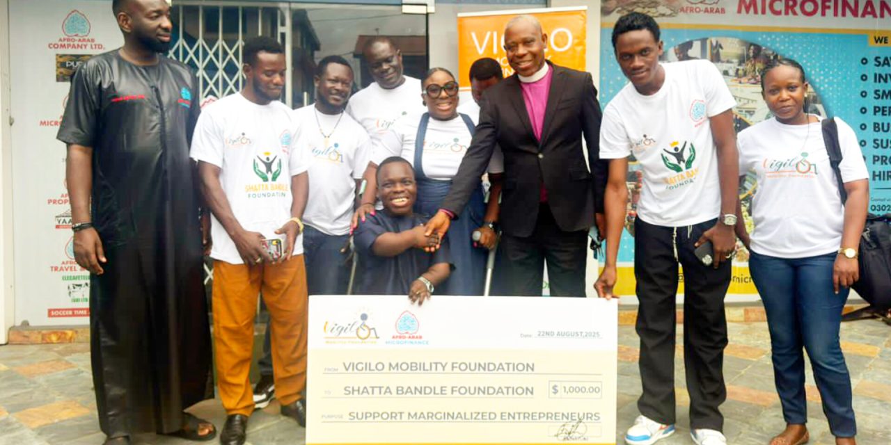 Shatta Bandle Foundation Receives $1,000 Donation from Vigilo Mobility Foundation, Presented in Collaboration with Afro Arab Group.