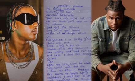 Primary 3 Pupil Pens Down Daatey’s “Afada” Lyrics in School Notebook