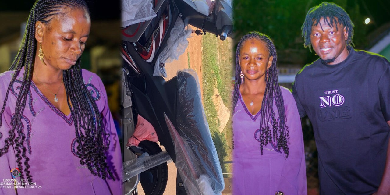Aborimaham Gifts Popular Actress Baby Rukaya a Brand New Motorbike After Successful Premiere of Their Film ‘Hakim’