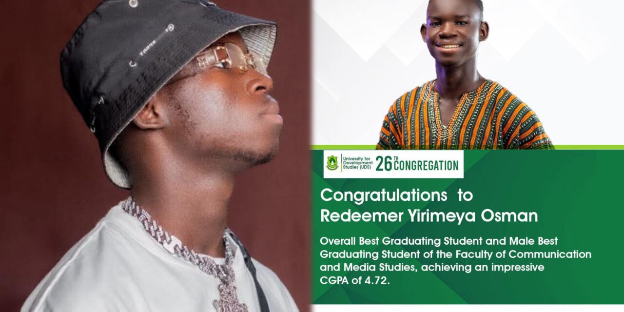 UDS Honours Rising Music Star Osman Redeemer Yirimeya Osman as Best Graduating Student